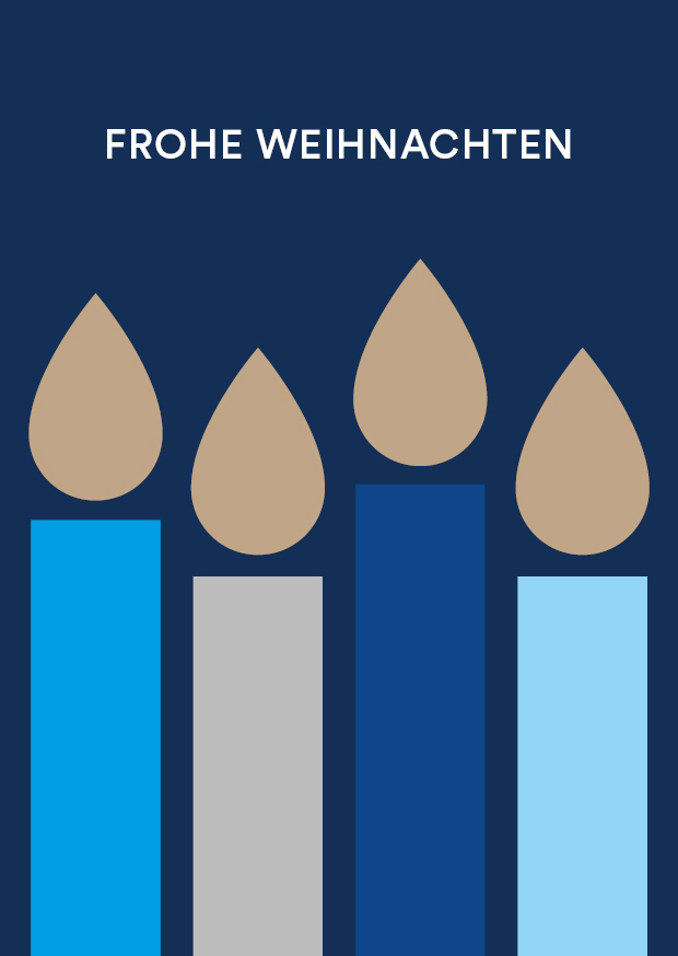 Vier Kerzen in den Farben von Bildung & Begabung. 